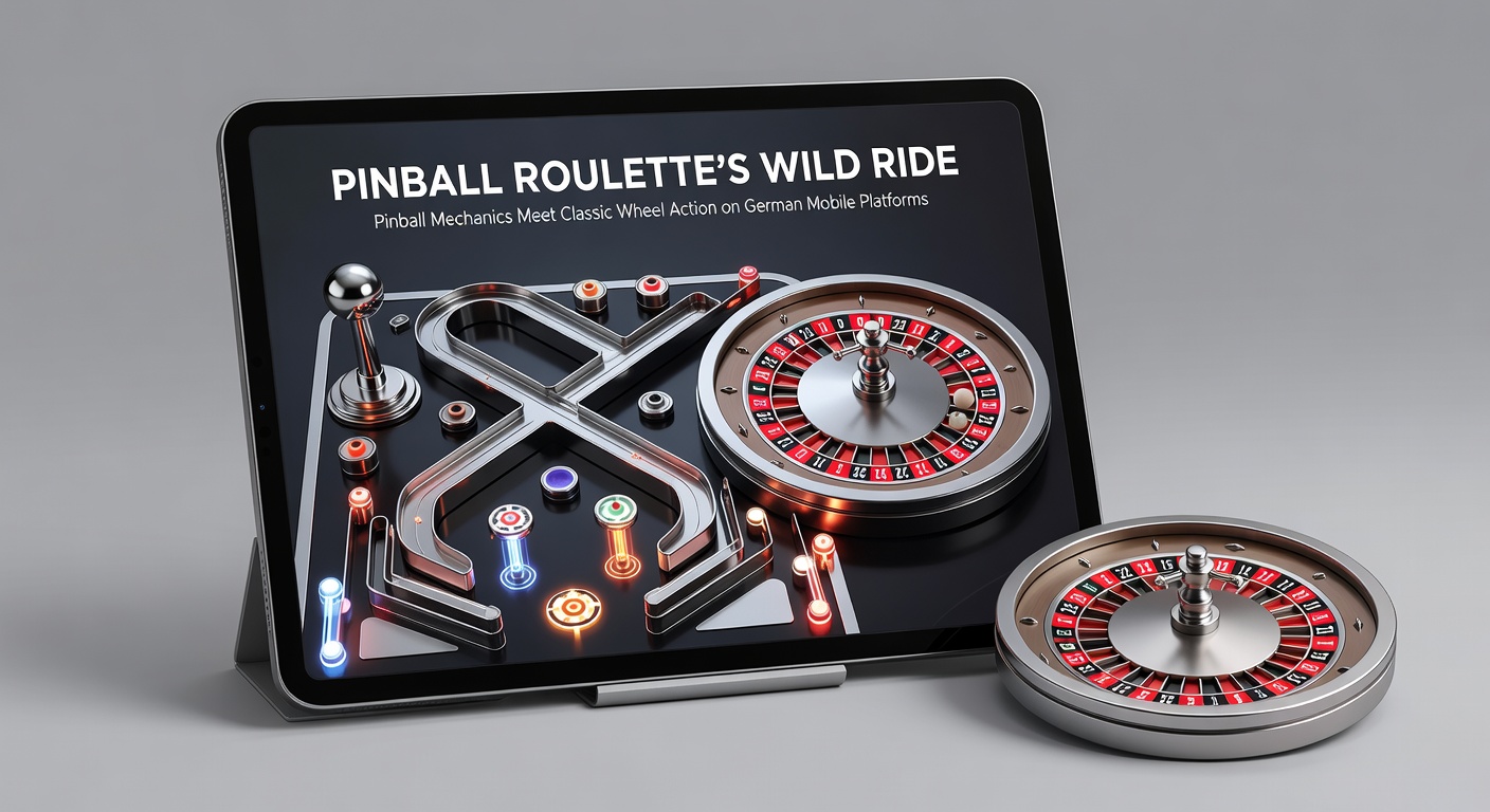 Pinball Roulette auf einem Smartphone-Bildschirm: Der Ball prallt dynamisch durch das Pinball-Feld und landet in einem Roulette-Slot