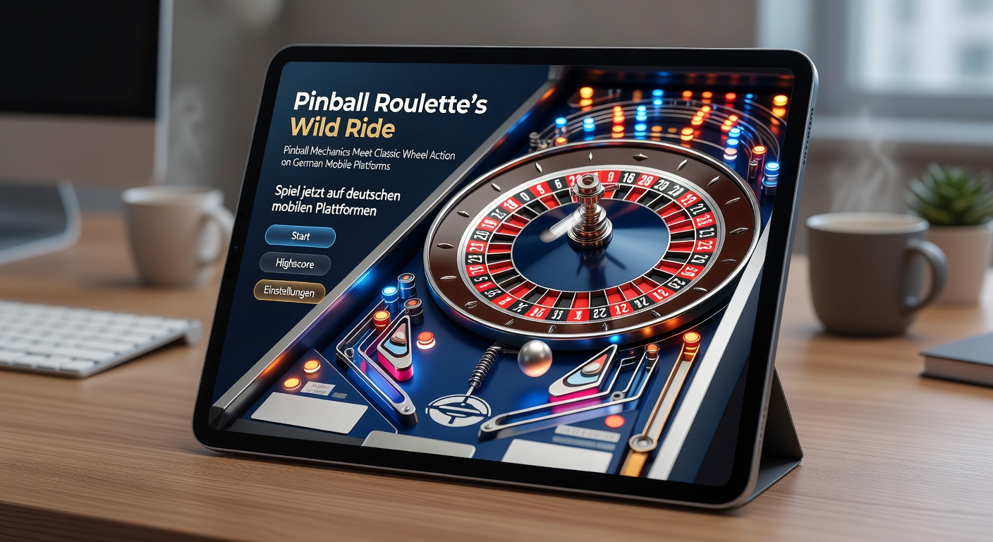 Nahaufnahme des Pinball-Boards in Pinball Roulette: Flippers aktivieren sich, der Ball rast durch Rampen Richtung Slots mit Multiplikatoren